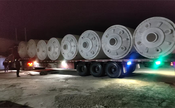 榆中锥底桶交付现场